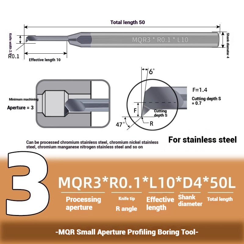 1127-Profiling Turning Tools Small Bore Boring Tools CNC Stainless Steel Aluminum MQR Turning Bore Micro Turning Tools Boring Turning Tools Shandong Denso Pricision Tools Co.,Ltd.